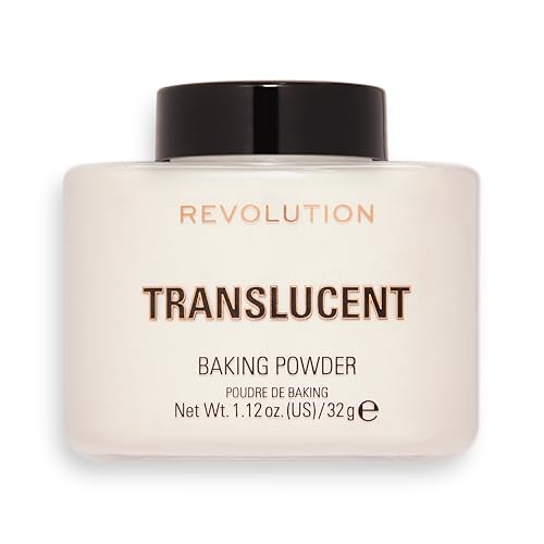 Revolution Beauty London, Loose Baking Powder, Prolongs Makeup Wear, Brightening Setting Powder, For All Skin Tones,Translucent, 32g