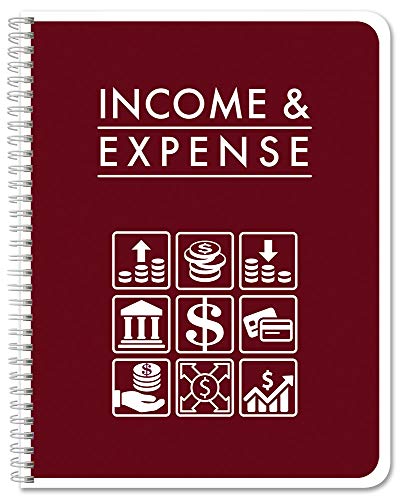 BookFactory Income & Expense Journal/Income and Expenses Tracking Ledger/LogBook 108 Pages - 8.5" x 11" Wire-O (LOG-108-7CW-PP-(IncomeExpense)-BX)