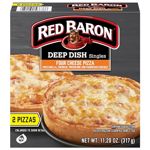 Red Baron Deep Dish Singles 4 Cheese Pizza, 11.2 oz (frozen), 2 count (Pack of 1)