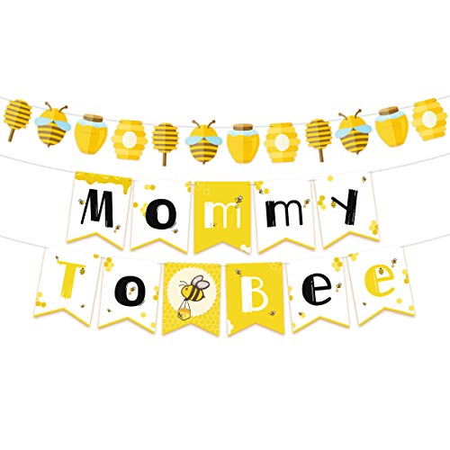NICROLANDEE Bee and Honey Baby Shower Banner Mommy To Bee Paper Garland for Bumble Bee Gender Reveal Party Bumblebee Themed Baby Shower Decoration