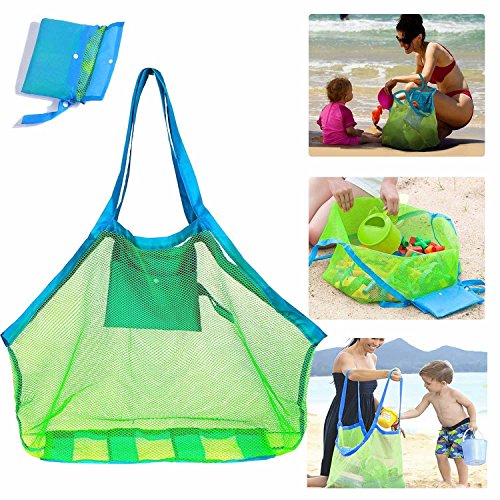 Mesh Beach Bag Extra Large Beach Bags and Totes Tote Backpack Toys Towels Sand Away for Holding Beach Toys Childrenââ‚¬â„¢ Toys Market Grocery Picnic Tote