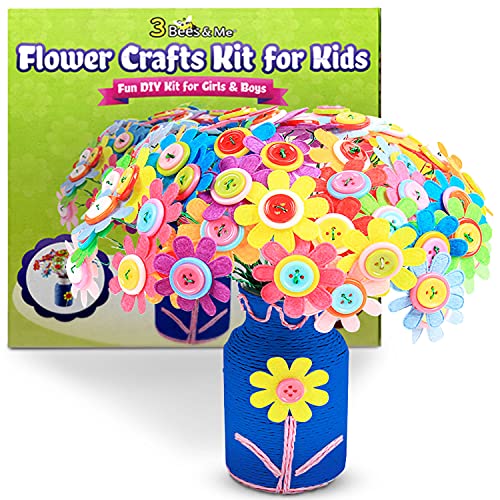 3 Bees & Me Flower Crafts Kit for Kids Age 4 to 12 - Fun DIY Craft Kit for Girls & Boys