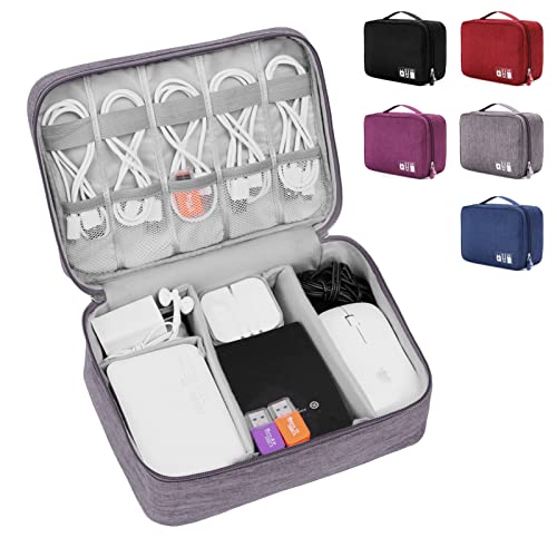 Alena Culian Electronic Organizer Travel Universal Cable Organizer Bag Portable Waterproof Electronics Accessories Cases for Cable, Charger, Phone, USB, SD Card