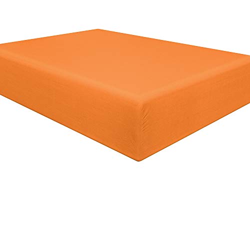 NTBAY Microfiber King Fitted Sheet, Wrinkle, Fade, Stain Resistant Deep Pocket Bed Sheet, Orange