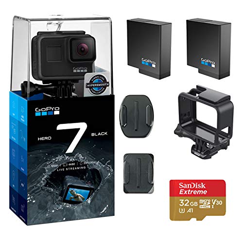 GoPro Hero 7 (Black) Action Camera w/ 2 Extra Batteries + 32GB Memory Card