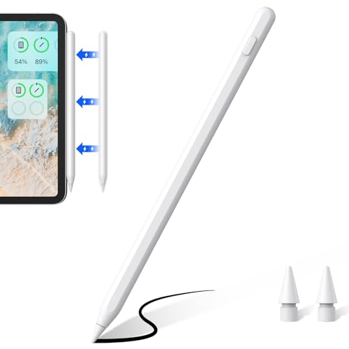 Stift für iPad mit kabelloser Aufladung, iPad Stift kompatibel mit iPad Pro (2018–2024), iPad Pro/iPad/iPad Mini/iPad Air Pencil für Apple iPad mit Neigungserkennung bei Handflächenabweisung