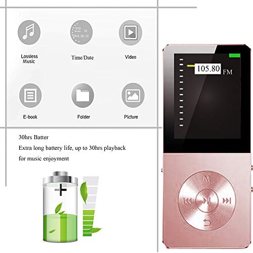 Mp3 Player, Hotechs Hi-Fi Sound, with FM Radio, Recording Function Build-in Speaker Expandable Up to 64GB with Noise Isolation Wired Earbuds