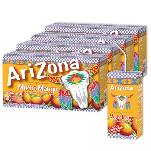 AriZona Mucho Mango Drink, 6.75 fl oz Tetra Box (Pack of 32)