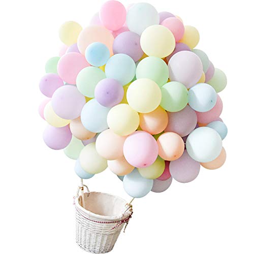 Balayaya 100pcs Pastel Latex Balloons 10 Inches Assorted Rainbow Candy Colored Party Balloons for Girls Wedding Birthday Party Baby Shower Party Supplies