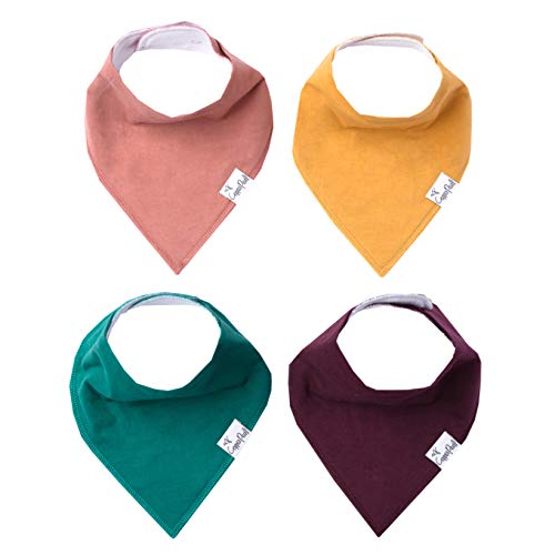 Baby Bandana Drool Bibs for Drooling and Teething 4 Pack Gift Set “Jade” by Copper Pearl