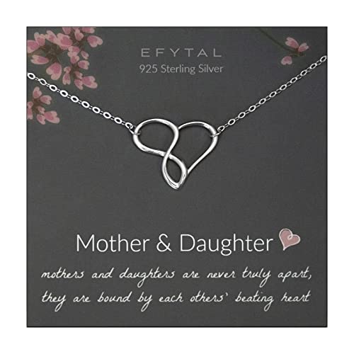 EFYTAL Collier en argent sterling 925 avec cercle infini pour femme