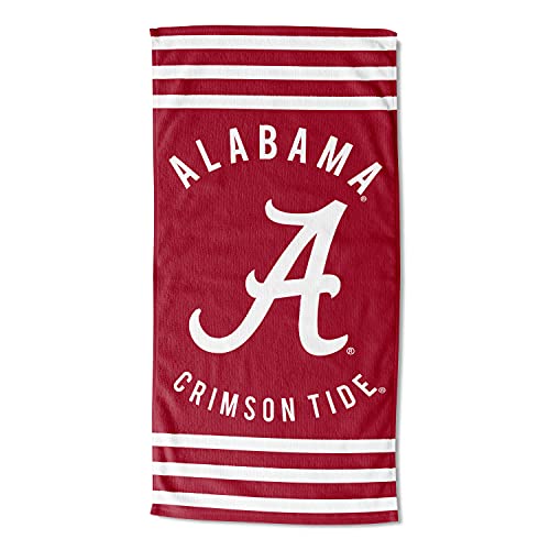 Northwest NCAA Alabama Crimson Tide Unisex-Adult Beach Towel, 30" x 60", Stripes