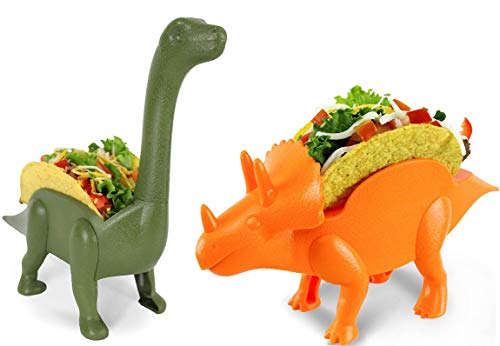 Penko Herd Pack (Pack of 2) Dinosaur Taco Holder Ultrasaurus and Triceratops (Each holds 2 tacos) 4 Tacos Birthdays Lunch Dinner (For adults and kids alike) Taco Party Grubkeepers