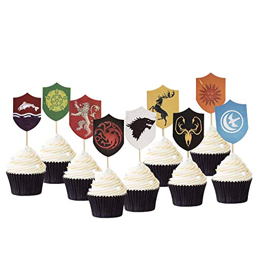 Cupcake Topper for Game of Thrones GOT Cake Picks Decoration for Baby Shower and Birthday Party Favors, Set of 27