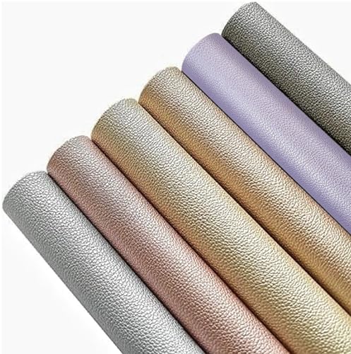 AOUXSEEM Vivid Shiny Faux Leather Sheets for Earrings Bows Ornaments Making,Metallic Solid Color PU Fabric Cotton Back 1 mm Thickness【A4 Size/21cm x 30cm】 (Pattern A,6 Colors)