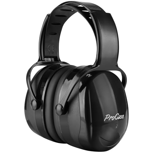 ProCase Noise Reduction Ear Muffs, 29dB NRR Hearing Protection, Insulating Material Noise Cancelling Headphones for Adult, Sound Proof Safety Earmuffs for Shooting Hunting Mowing electrician -Black