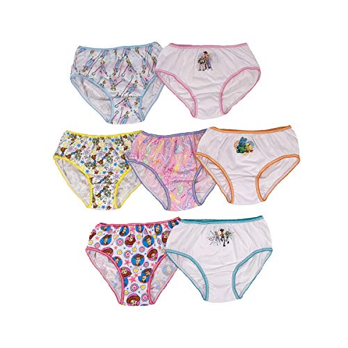 Disney Little Pixar Girl's Toy Story 100% Cotton 7-Pack and 10-Pack Underwear in Sizes 2/3T,4T, 4, 6, and 8, ToyStory 7pk