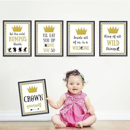 orangedolly wild one party favors - party-nahrung sign - größe 8 x 10 zoll, set von 5 wild one themed erster geburtstags-party-dekoration zeichen