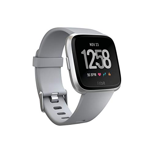 Fitbit Versa Smart Watch,GPS, Gray/Silver Aluminium, One Size (S & L Bands Included) (Renewed)
