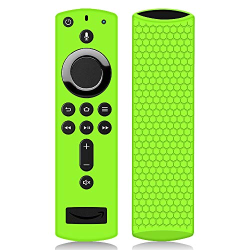 Remote Case/Cover for Fire TV Stick 4K, Protective Silicone Holder Lightweight [Anti Slip] ShockProof for Fire TV Cube/Fire TV(3rd Gen)Compatible with All-New 2nd Gen Alexa Voice Remote Control-Green