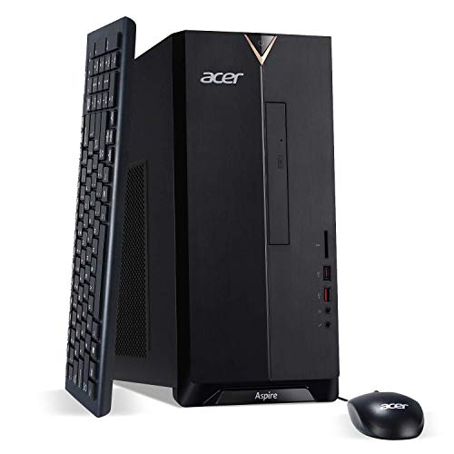 Acer Aspire TC-885-UA91 Desktop, 9th Gen Intel Core i3-9100, 8GB DDR4, 512GB SSD, 8X DVD, 802.11AC Wifi, USB 3.1 Type C, Windows 10 Home,Black