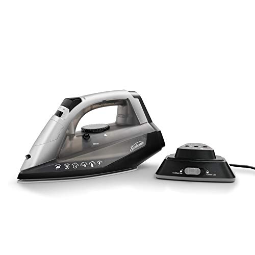Sunbeam Cordless or Corded Iron | 1500-Watt Anti-Drip Ceramic Hybrid Clothes Steam Iron with Vertical Steam and Auto-Off Function (GCSBNC-200)