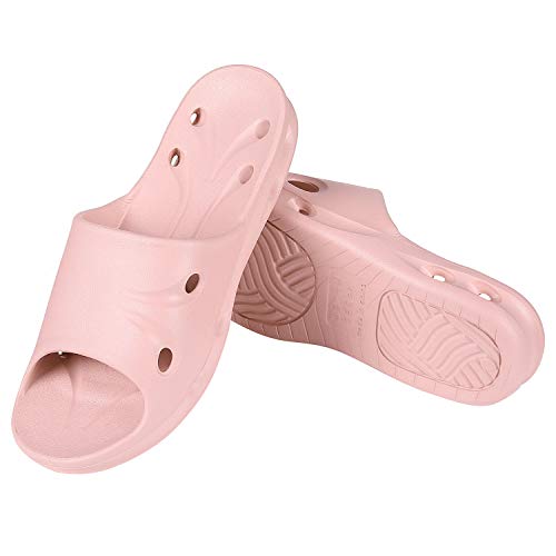 Shower Sandal Slippers Quick Drying Bathroom Slippers Gym Slippers Soft Sole Open Toe House Slippers Coral Pink Medium
