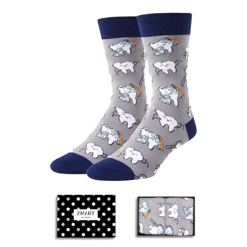 Zmart Dental Socks - Tooth Teeth Socks, Hygiene Gifts for Dental Assistant, Dentist & Student