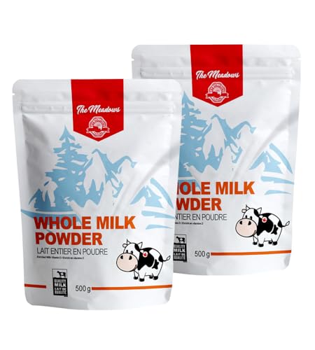 The Meadows Whole Milk Powder Multi pack, rBGH and rBST Free, Antibiotic Free, Product of Canada (2x500g)