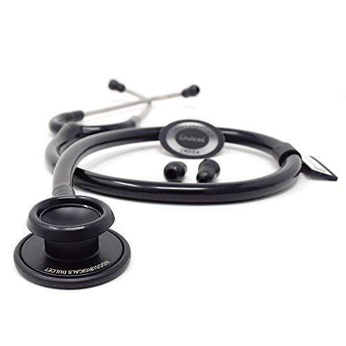 IS IndoSurgicals Dulcet Black Stethoscope for Doctors and Medical Students