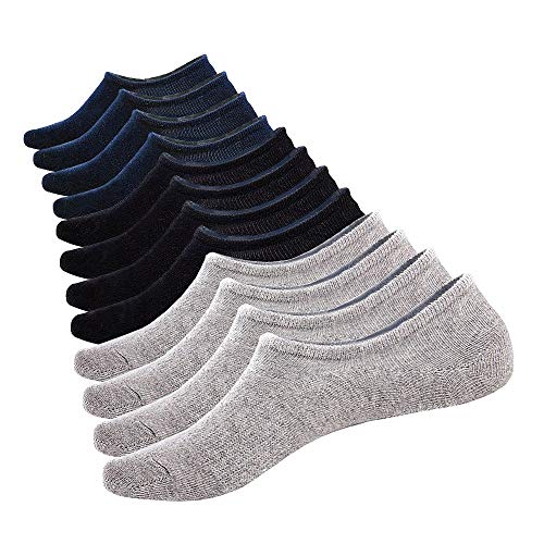 FOOTWIT1989 Mens No Show Socks 6 Pair Men Socks Cotton Low Cut Ankle Socks, Essentials Short Socks Casual Non-Slip Invisible Sock, Size 6-11