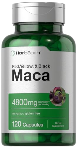 Horbäach Maca Root Capsules for Men and Women | 120 Pills | High Potency Extract | Non-GMO and Gluten Free Formula