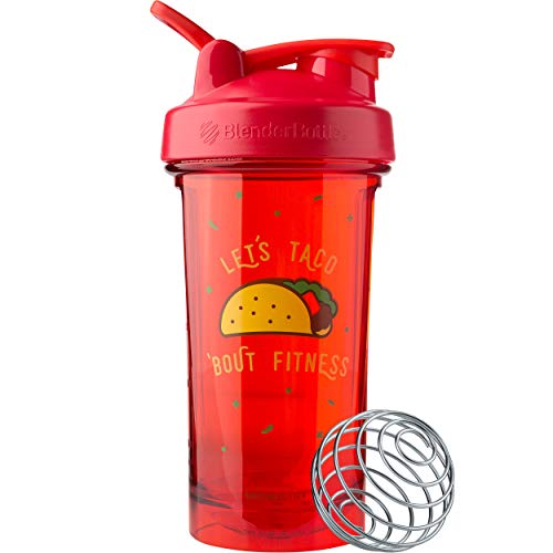 BlenderBottle Foodie Shaker Bottle Pro Series Perfect for Protein Shakes and Pre Workout, 24-Ounce, Let's Taco 'Bout Fitness