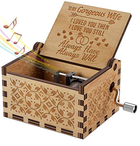 Engraved Music Box - You are My Sunshine, Gift for Wife from Husband - I Love You.