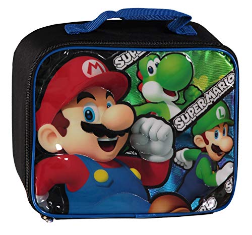 Nintendo Boys Super Mario 3D Character Lunch Bag (Black/Blue)