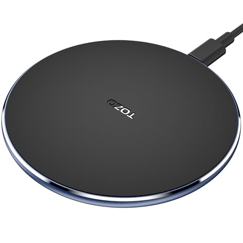 TOZO W1 Chargeur sans Fil 10 W Mince en Aluminium aéronautique Technologie de contrôle numérique Pad de Charge Rapide Bleu Roi (sans Adaptateur Secteur)