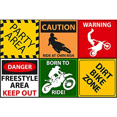 Dirt Bike Party Sign 6" Cutouts, Motorcycle Party Decorations, Extreme Party Supplies, Room Decorations, Party Signs
