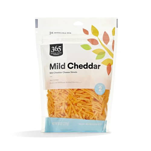 365 by Whole Foods Market, Shredded Mild Cheddar, 8 Ounce