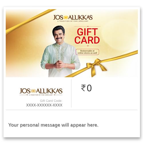 Jos Alukkas - Gold Jewellery | Flat 1%| E-Gift Card | Instant delivery | Valid for in-store and online purchases | Ideal gift for birthday, anniversary & wedding