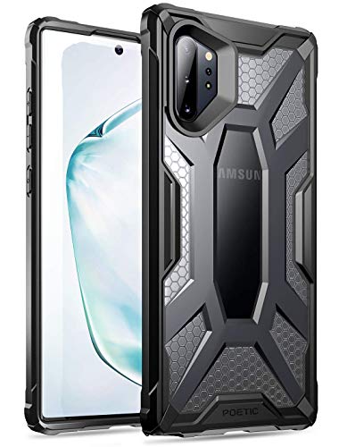 Poetic Galaxy Note 10 Plus Case, Premium Hybrid Protective Clear Bumper Cover, Rugged Lightweight, Military Grade Drop Tested, Affinity, for Samsung Galaxy Note 10+ Plus 5G, Frost Clear/Black