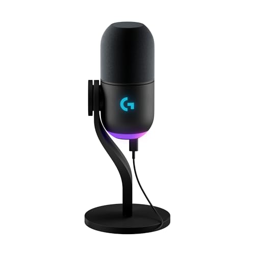 Logitech G Yeti GX dynamisches RGB-Gaming-Mikrofon mit LIGHTSYNC, USB-Mikrofon zum Streaming, Superniere, USB-Plug-and-Play für PC/Mac – Schwarz