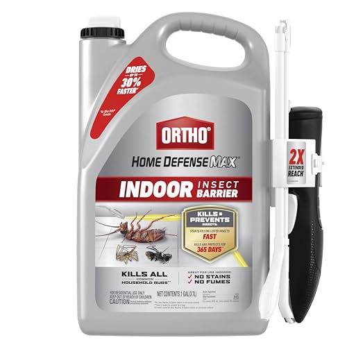 Ortho Home Defense Max Indoor Insect Barrier with Extended Reach Comfort Wand, Kills Ants, Roaches, Spiders, Fleas and Ticks, 1 gal.