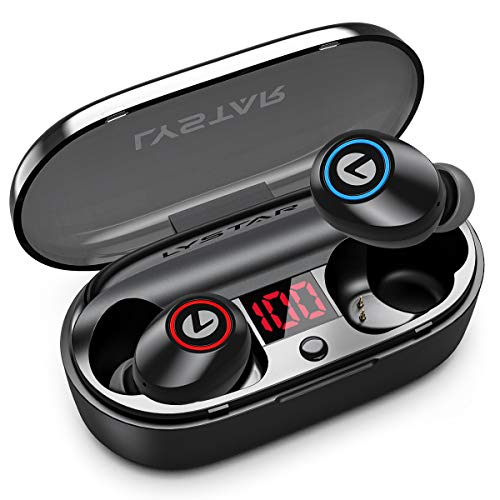 Wireless Earbuds, LYSTAR 5.0 Bluetooth Headphones Built-in Mic Deep Bass Stereo HD Sound in-Ear Headset with LED Display Charging Case,Sweatproof Bluetooth Earbuds 24H Playtime for Sport and Music