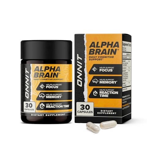 ONNIT Alpha Brain Nootropic Brain Supplement for Men & Women | Memory, Mental Clarity & Cognitive Improvement | Focus Capsules with L-Theanine, Vitamin B6 & Phosphatidylserine (30 Count)