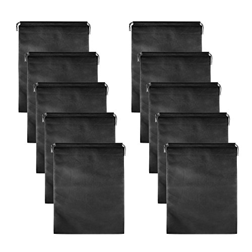 12 PCS Travel Shoe Bags, Non-Woven With Rope For Men and Women Travel Packing Shoe Organizers, X-Large, Black