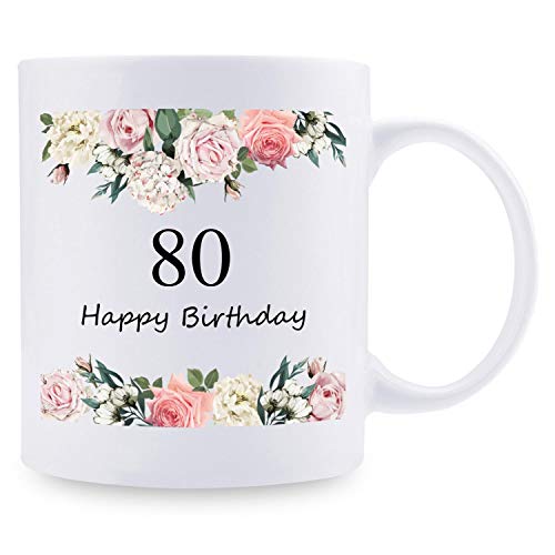 80th Birthday Gifts for Women - 1941 Birthday Gifts for Women, 80 Years Old Birthday Gifts Coffee Mug for Mom, Wife, Friend, Sister, Her, Colleague, Coworker - 11oz Coffee Cup
