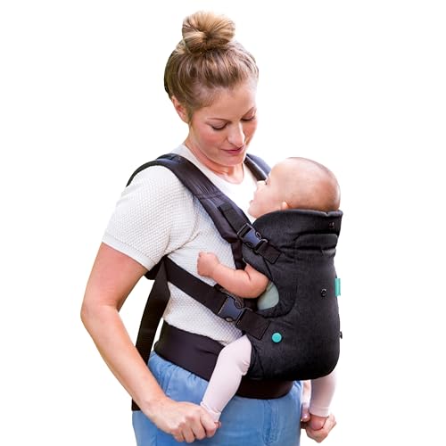 Infantino Flip Advanced 4-in-1 Baby Carrier - Ergonomic, Convertible, Face-in and Face-Out Front and Back Baby Carrier for Newborn to Toddler 8-32 lbs, Black