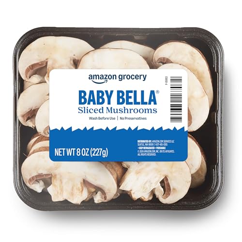 Amazon Grocery, Sliced Baby Bella Mushrooms, 8 Oz (Previously Fresh Brand, Packaging May Vary)