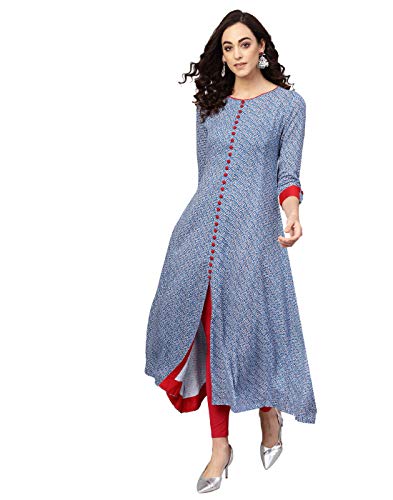 Yash Gallery womens A-line, Blue, Medium