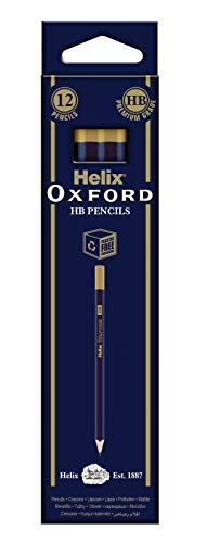 Helix Oxford Hb Grade Graphite Pencils (Pack of 12) with Plastic Free Packaging